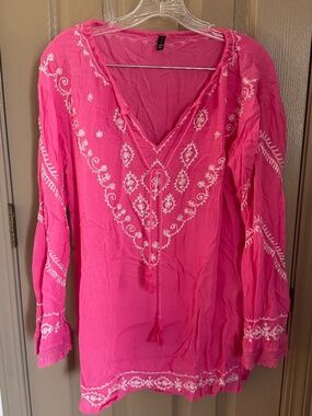 La Moda pink tunic top Sz xl
